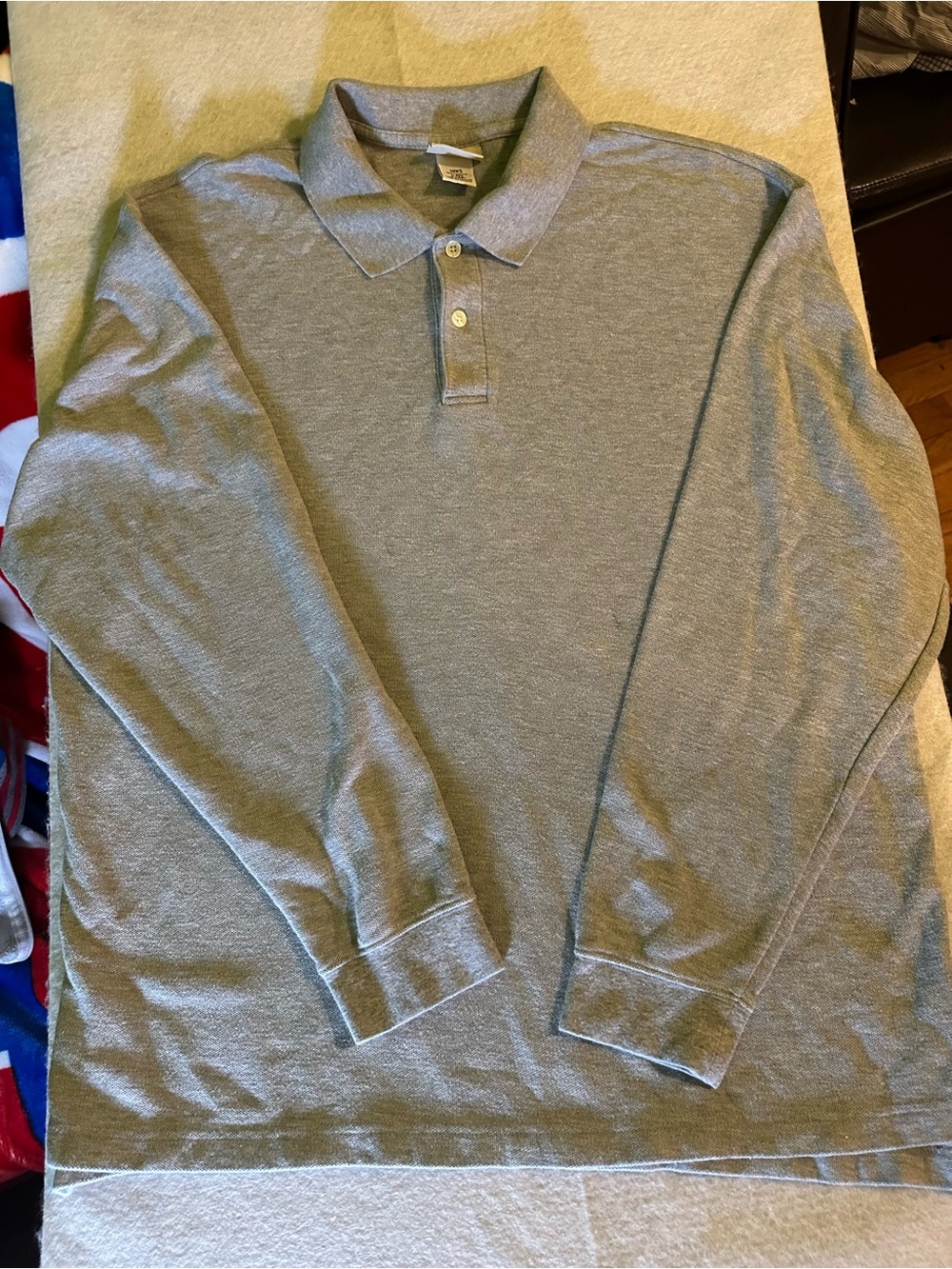 L.L. Bean Long-Sleeve Polo Shirt - Heather Gray